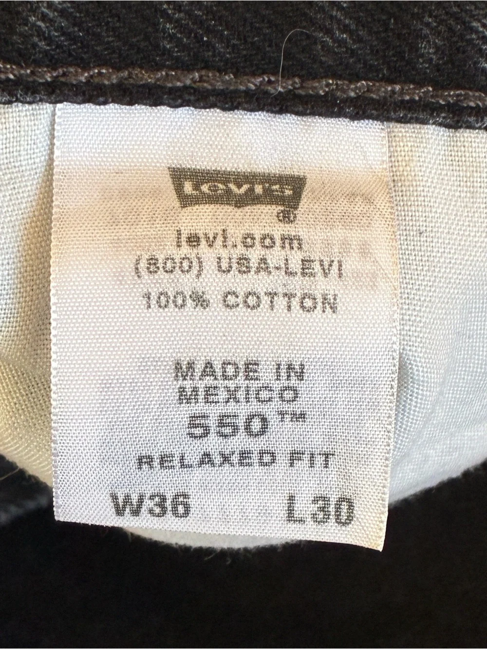 Vintage Levi's 550 Relaxed Fit Black Denim Jeans Mens 36x30 Made In Mexico